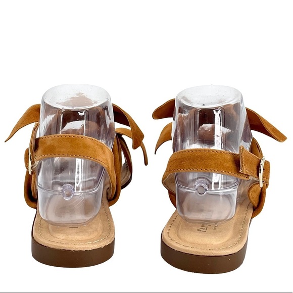 Anthropologie x Farylrobin Slingback Sandals Double Bow Suede Leather Brown 6.5 - Picture 9 of 10